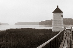 Doubling Point Range Front Light On Foggy River -Sepia Tone